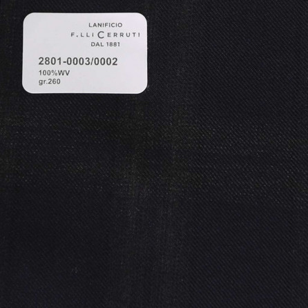 2801-0003/0002 Cerruti Lanificio - Vải Suit 100% Wool - Xanh Dương Trơn